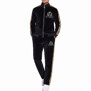 Men Velvet Zipper <b>Tracksuit</b> Casual Sportswear Heavyweight <b>Velour</b> Sweat Suit Set Jogging Suits Men's <b>Velour</b> Cotton <b>Tracksuit</b> Men - Product Image 1