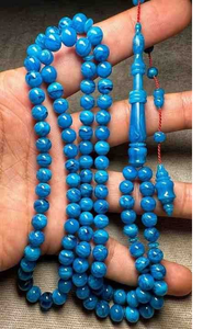 Perles de prière islamiques en résine polie lavable de haute qualité, personnalisées, motif globe, style ambre, Tasbih Misbaha, chapelet tendance - Product Image 5