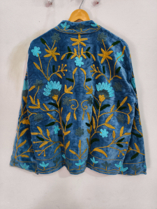 Suzani Embroidered <b>Velvet</b> Short Casual Sweet <b>Jacket</b> <b>Women</b> Breathable Handcrafted Artisan Custom Cotton decent design - Product Image 2
