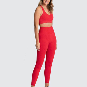 Stylish Quick Dry Spandex/Nylon 2-Piece Exercise Clothing for Running Workout Active Lifestyle Routines <b>Supportive</b> Yoga Set - Product Image 2