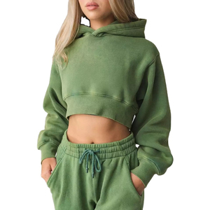 Sudadera Corta para Mujer, Moderna, Económica, Duradera, Antiencogimiento, Ligera, Corte Holgado, Estilo Informal - Product Image 1