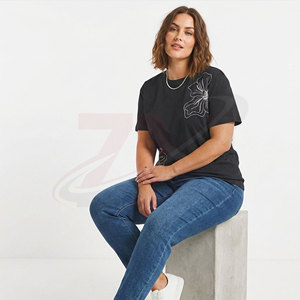T-shirt décontracté pour femme ZM, couleur unie, col rond, manches courtes, coupe classique, 100% coton, tissu jersey respirant, à porter toute l'année - Product Image 5