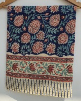 Paréo léger en coton imprimé à la main, motif léopard rayé et floral Sanganeri, idéal pour la plage ou comme jupe de bikini