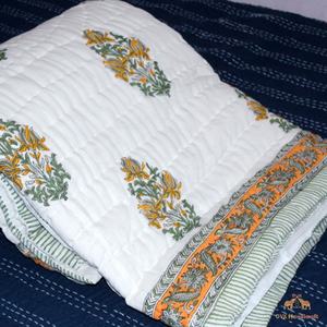 Nouvelle collection de couvertures en coton de Jaipur, imprimées à la main et cousues à la main, couverture florale naturelle, écologique, teinte à la main - Product Image 1