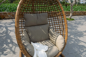 SOLACE Outdoor Rattan Egg <b>Swing</b> Chair with Cushion for Balcony Garden <b>Patio</b> Furniture - Product Image 6