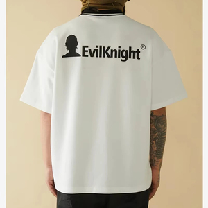Men's <b>White</b> Short Sleeve <b>Polo</b> Shirt Breathable Oxford Fabric Casual Design with Front Logo Print - Product Image 2
