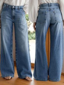 Women's Sexy Cute Solid Summer Full Length Denim Blue Casual Regular Fit 100% Cotton <b>Spring</b> Style Jeans - Product Image 1