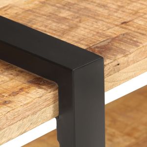 Comodino in Legno Naturale con Finitura in Legno di Mango Grezzo e Ferro, Comodini Medi - Product Image 6