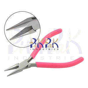 Customizable 200mm Stainless Steel OEM DIY Jewelry Lap Joint Crimping Cutting Fishing <b>Plier</b> Chain Nose Serrated Jaws PVC Handles - Product Image 1