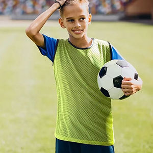 Gilet de football réversible bicolore respirant à séchage rapide coupe-vent antibactérien avec impression de votre numéro et nom unisexe - Product Image 4