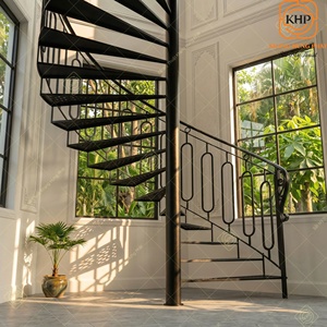 Escalera de Caracol de Hierro Fundido Khang Hung Phat con Barandillas Ornamentadas, Diseño Europeo Moderno, Resistente al Óxido, Antirrobo, para Uso en Apartamentos, DIY - Product Image 3