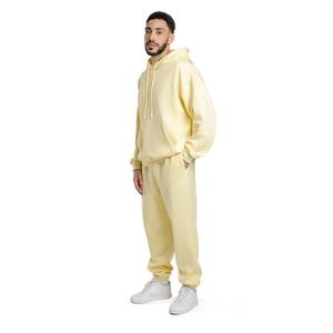 Most Trendy Cut and Sew Winter 2 <b>Pc</b> Tracksuit <b>Sets</b> Thick Hoodie Matching Jogger Sweatpants Two Piece Cotton Men's Sweat Suit - Product Image 6