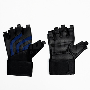 Meilleur service OEM de fabrication, gants de musculation à demi-doigts en PU entièrement personnalisés, sangle de poignet réglable, doux et abordables - Product Image 3