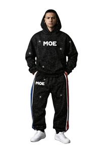Wholesale Sparkles Rhinestone <b>Men's</b> Tracksuits Stylish Streetwear Hoodie Jogger Hip HOP Set OEM Custom Logo Manufacturer USA - Product Image 3