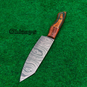 Couteau de cuisine Santoku professionnel en acier Damas, éco-responsable, fait main, pour couper les steaks et les fruits, options OEM personnalisables - Product Image 5