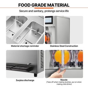 Macchina per Slushy Commerciale in Acciaio Inox con 2 Serbatoi da 12L/3,17 Galloni, Modalità di Congelamento Rapido, Dispenser per Bevande e Margarita - Product Image 5