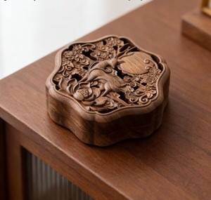 Difusor de Aromaterapia de Madera Hecho a Mano, Estilo Oriental Redondo, Quemador de Incienso Ecológico No Tóxico para Meditación - Product Image 6