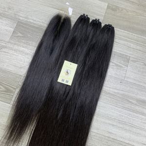 Extensions de cheveux humains vierges vietnamiens de qualité supérieure 2x6 HD Closure et Raw, couleur noire naturelle, double trame, tissage à la machine, provenant de l'usine - Product Image 2