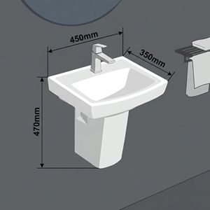 Lavabo de Pared Techno Set con Garantía de 5 Años, Acabado Pintado, Fácil de Limpiar, Caudal de Agua de 0.5 gpm - Product Image 3