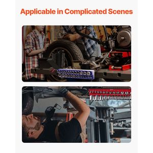 Set di 8 Organizzatori Magnetici per Bussole da 1/4”, 3/8”, 1/2” Metrico e SAE con Etichette Trasparenti, per Armadietti Portautensili, Contiene 199 Pezzi - Product Image 6