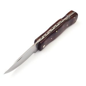 Couteaux pliants personnalisés en acier Damas avec lame décorative multicouche, manche en bois poli et format compact pour le transport en poche - Product Image 2