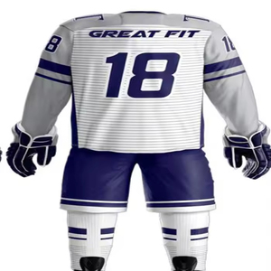 Ice Hockey Uniform Men's Adult Team Jersey 100% Polyester High Quality Customizable Design Logo Eco-Friendly Breathable - Product Image 2
