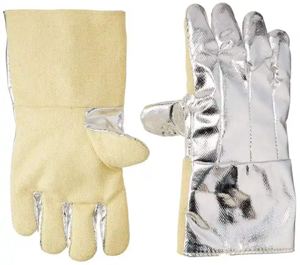 Premium Industrial Safety Working High Heat Resistant Aluminum <b>Fire</b> Resistant High Quality Reflection Safety Welding Gloves - Product Image 1