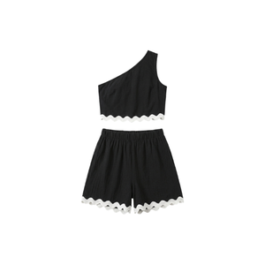 Conjunto de Dos Piezas para Mujer con Estampado de Lunares Marrones, Cuello Camisero, Casual, Primavera/Verano, Largo por Encima de la Rodilla, Transpirable - Product Image 5