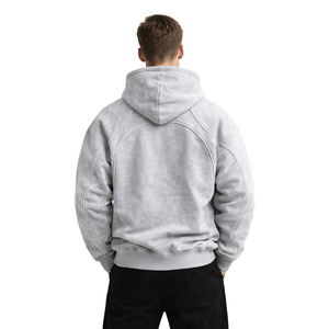<b>Men</b> Hoodies Luxury Panel Custom Grey <b>Men</b>’s Hoodies Cotton Fleece <b>Pullover</b> Hoodie Minimal Logo Streetwear Heavyweight Hoodies - Product Image 2