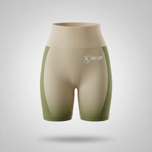 กางเกงขาสั้นออกกำลังกายสำหรับผู้หญิง สไตล์สตรีทแวร์ ฟิตเนส ยิม ไบค์เกอร์ ยกน้ำหนัก ทรงสครันช์ ยกกระชับสะโพก ผ้าไร้ตะเข็บ ระบายอากาศ แห้งเร็ว - Product Image 1