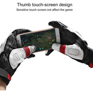 New Standard Men's Leather Motorbike <b>Gloves</b> Breathable Non Slip <b>Touchscreen</b> Compatible Adjustable Wrist Strap High Speed Track - Product Image 6