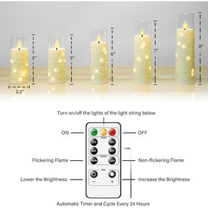 Candele LED Senza Fiamma per Atmosfera Romantica, Set da 5 Pezzi con Timer, Candele LED Tremolanti in Acrilico per un'Atmosfera Accogliente - Product Image 4
