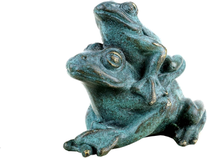Sculpture de couple de grenouilles en bronze, figurine décorative en métal pour jardin, patio, pelouse, étang, décoration intérieure ou de table - Product Image 6