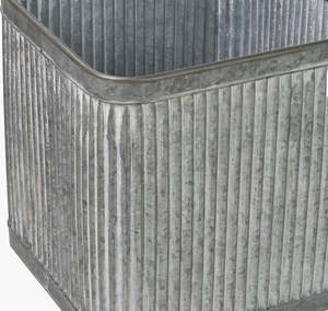 Classical design White washed handmade Galvanized metal <b>square</b> Handmade planters <b>set</b> White patina finishing - Product Image 2