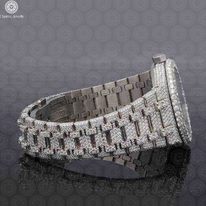 Montre de luxe pour homme Charm_Jewells avec diamants, bracelet en acier inoxydable, boîtier de 40 mm, mouvement mécanique analogique, résistance à l'eau 10 bars, automatique - Product Image 3