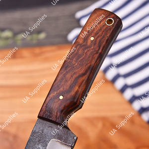 Couteau de chasse à lame fixe en acier au carbone 1095 de haute qualité, forgé à la main, aspect vintage, pour la chasse, le bushcraft, le camping, manche en bois de rose, OEM - Product Image 4