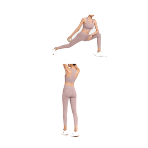 Nouvel ensemble de yoga décontracté pour femmes, grande taille, couleur unie, avec logo personnalisé, écologique, séchage rapide, respirant, 2 pièces, vente en gros, best-seller - Product Image 6