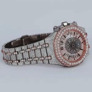 APPEDG JEWELRY Diamond <b>Watch</b> 28mm Silver/Moissanite <b>Case</b> Sapphire Crystal ETA Quartz Movement Chronograph Luxe Style Deployment - Product Image 2