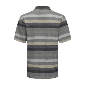 Polo à manches courtes rayé pour homme, en coton tricoté, coupe décontractée, avec poche, design respirant - Product Image 2