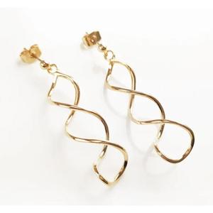 Gold Plated Brass Geometric <b>Stud</b> Earrings Unisex Trendy Fashion Jewelry - Product Image 2