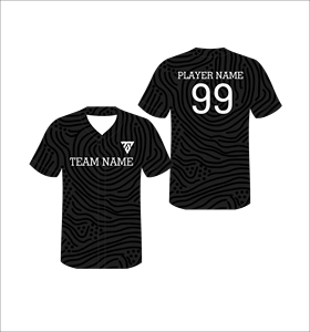 <b>Custom</b> Baseball Jersey V-Neck Short Sleeve Sublimated Moisture Wicking Polyester Team Name Print All Seasons Unisex Adult - Product Image 1