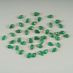 Émeraude naturelle (bonne couleur) 6x4mm, taille poire, pierres précieuses en vrac pour la création de bijoux - Product Image 3