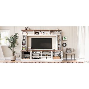 U-Can 95.5 \ "moderno supporto TV Console armadi vetro temperato porte 80 \" TV unità parete centro intrattenimento regolabile - Product Image 6