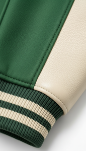 Manches en cuir surdimensionnées style américain avec broderies et patchs, style streetwear viral, durable, pour lycée - Product Image 5