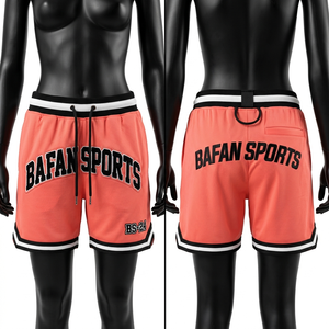 Shorts de basket-ball en mesh polyester Elite 180 GSM, séchage rapide, design urbain orange, impression par sublimation, logo personnalisé, pour femmes. - Product Image 6