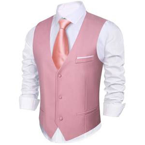 Gilet décontracté personnalisé pour homme, à carreaux, col en V, coupe ajustée, en tissu peigné écologique, idéal pour superposition de costumes formels ou professionnels - Product Image 5