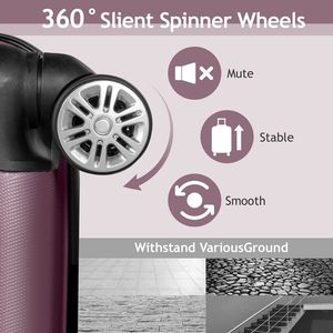 FCH 4-in-1 Trolley Case Curved Vertical Stripes in Violet Versatile Suitcase Solution - Product Image 4