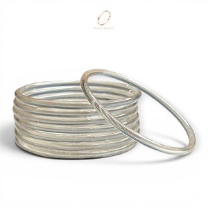 Juego de Brazaletes de Cristal Transparente Kashmiri Blanco Jelly de Lujo para Mujer, Joyería India de Moda para Bodas, Venta al Por Mayor - Product Image 2