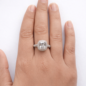 Namivaa <b>Cocktail</b> <b>Ring</b> Vintage Pave Setting Cushion Cut Halo Wedding Party Gift for Women - Product Image 4