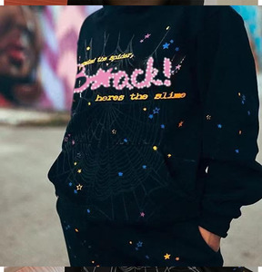 Sweat-shirt à capuche unisexe surdimensionné avec imprimé graphique abstrait, en mélange de coton, style streetwear décontracté, logo personnalisé - Product Image 2